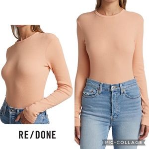 Re/Done Hanes 60’s Slim Ribbed Tee Sorbet NWT